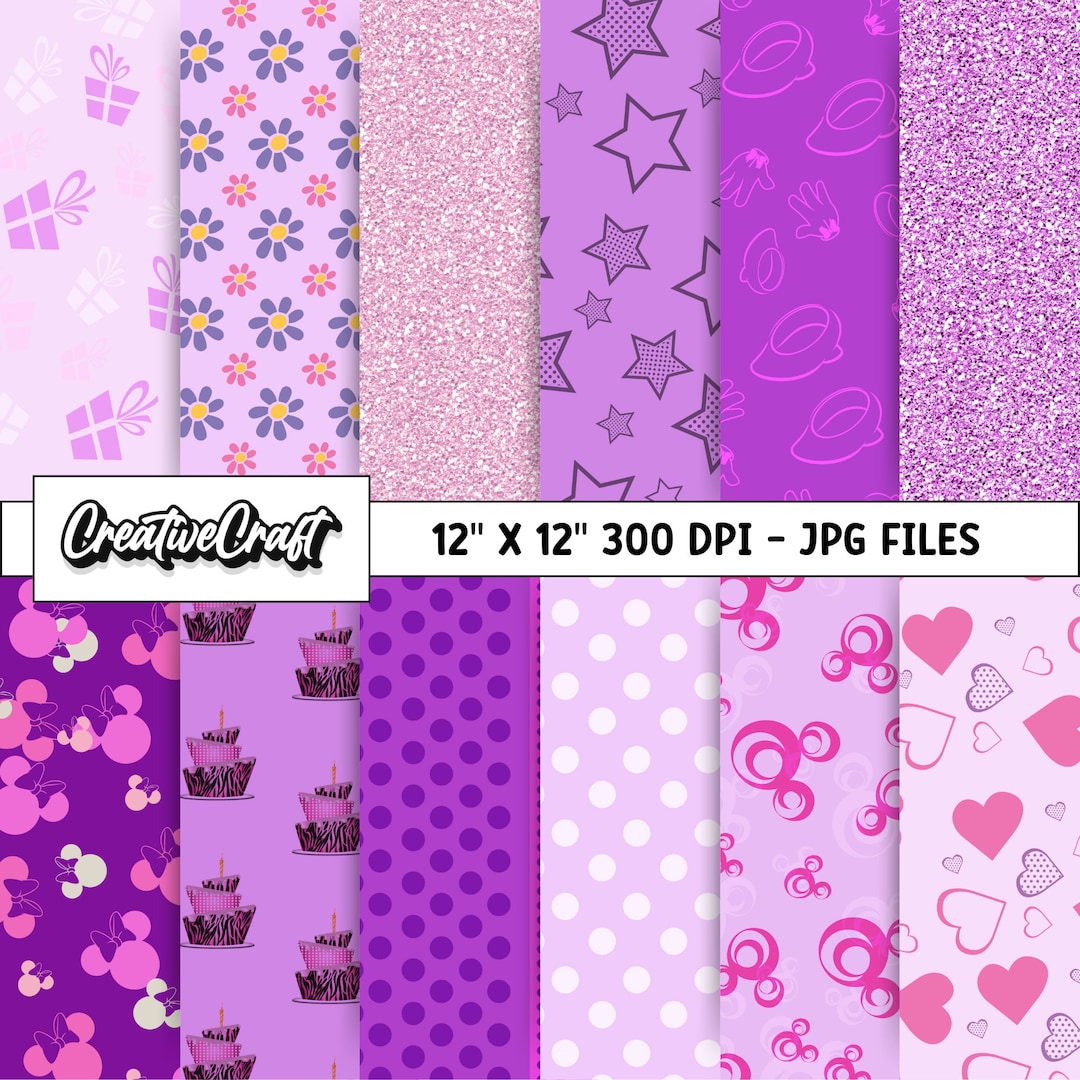 12 Minnie the Mouse Digital Papers 300 DPI Maximum Quality, Minnie ...