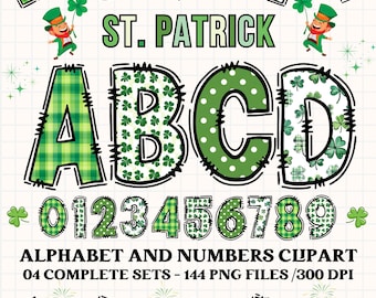 Alfabeto png clipart dia de san patricio, letras garabateadas san patricio, fuente texto san patricio, san patricio png doodle letters