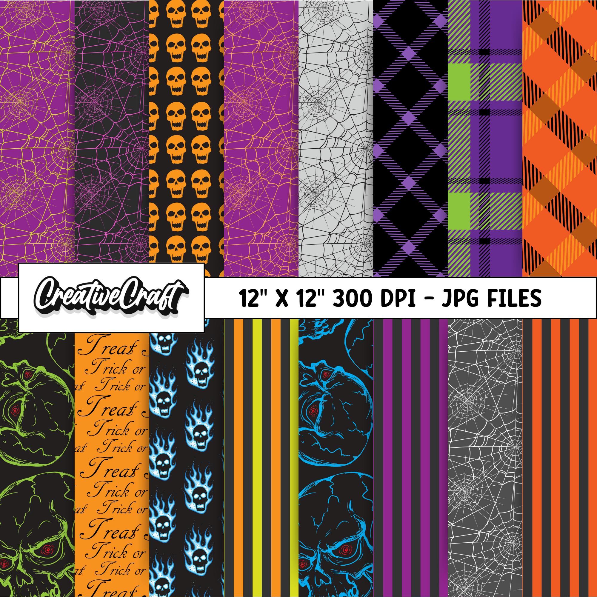 16 Holiday Halloween Digital Papers 300 DPI Highest Quality, Halloween ...