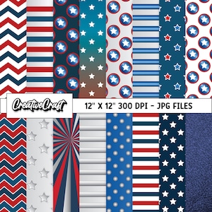 16 Captain America Digital Papers 300 DPI Maximum Quality, captain america scrapbook, superhero printables papers designs, instant download