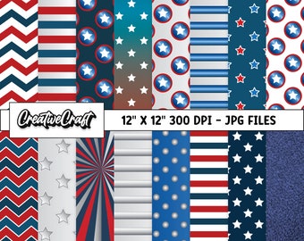 16 Captain America Digital Papers 300 DPI Qualité maximale, scrapbooking Captain America, dessins imprimables héros, téléchargement instantané