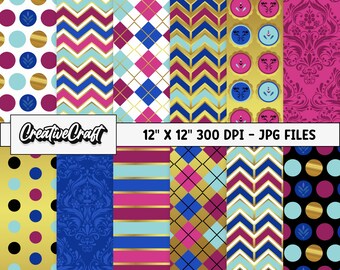 12 Princess Frozen Digital Papers 300 DPI maximale kwaliteit, bevroren scrapbooking, bevroren afdrukbare papierontwerpen, instant download