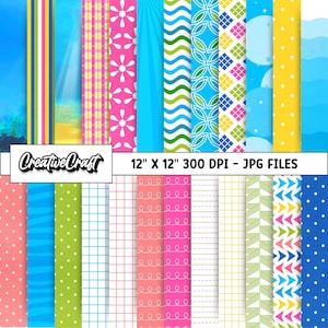 24 Papeles Digitales Familia Tiburón 300 DPI Máxima Calidad, scrapbooking familia tiburón, diseños de papeles familia, descarga instantánea
