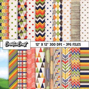 20 Little Fox Digital Papers 300 DPI Maximum Quality, little fox scrapbooking, little fox printables papers designs, instant download