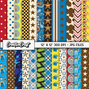24 Toy Story Digital Papers 300 DPI Maximale Qualität, Toy Story Scrapbooking, Toy Story druckbare Papierdesigns, sofortiger Download