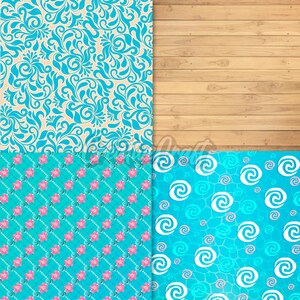 24 Sea Princess Digital Papers, nautical scrapbook paper, nautical princess printables papers designs, backgrounds designs, birthday theme image 7