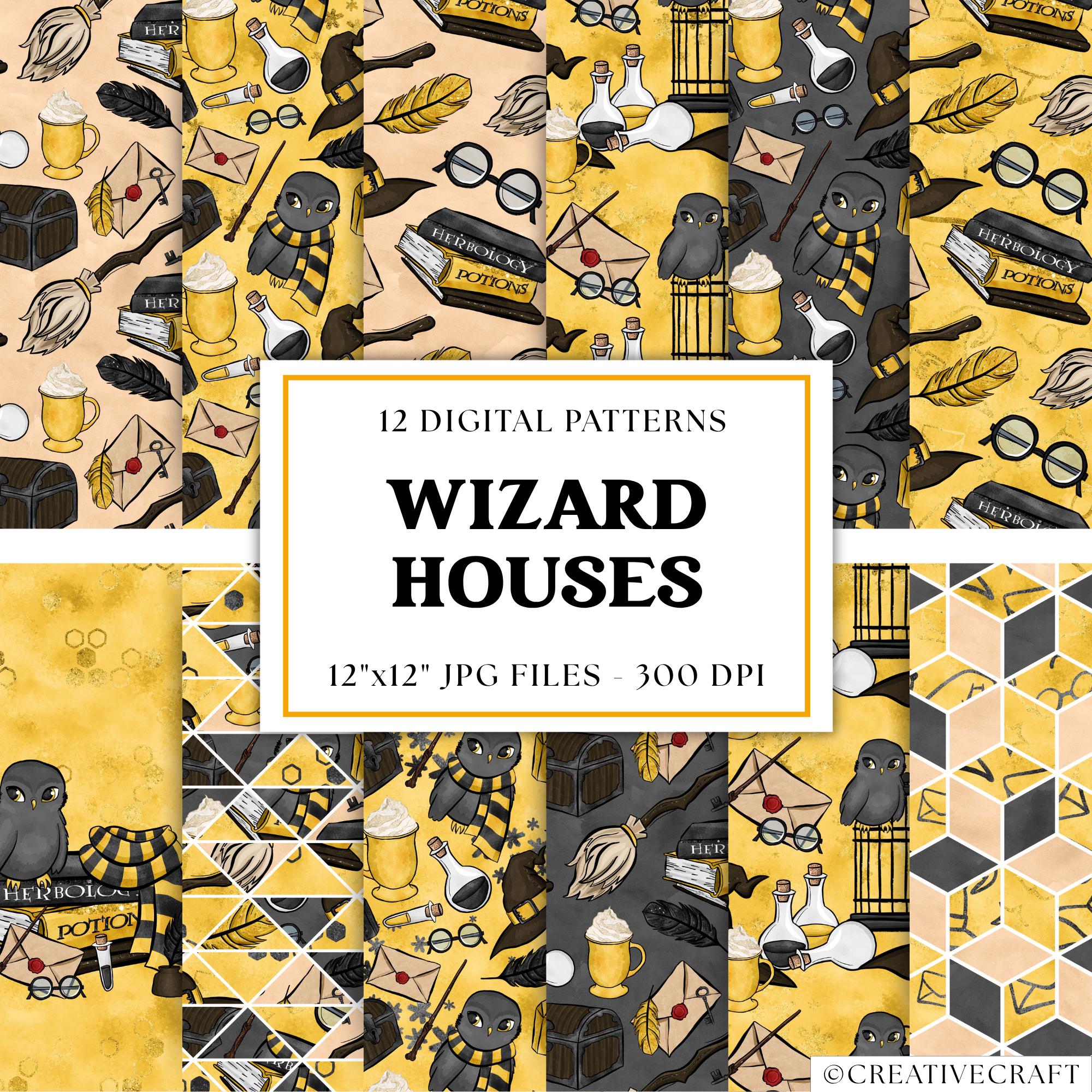 12 Wizard School Seamless Patterns 300 DPI Maximum Quality, Wizard ...