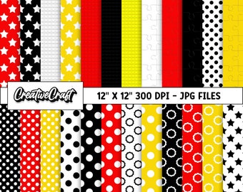 24 Papeles Digitales Mickey el Ratón 300 DPI Máxima Calidad, scrapbooking mickey, diseños papeles imprimibles mickey, descarga instantánea