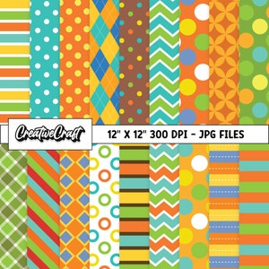 18 Colors Dinosaur Digital Papers 300 DPI Maximum Quality, dinosaur colors scrapbooking, dinosaur printables paper designs, instant download