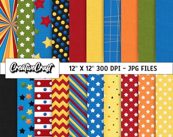 20 Superhero Comics Digital Papers 300 DPI Maximum Quality, superhero comics scrapbooking, superhero comics paper designs, instant download
