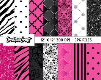 14 Fashion Doll Digital Papers 300 DPI Maximum Quality, fashion doll scrapbooking, fashion doll printables papers designs, instant download