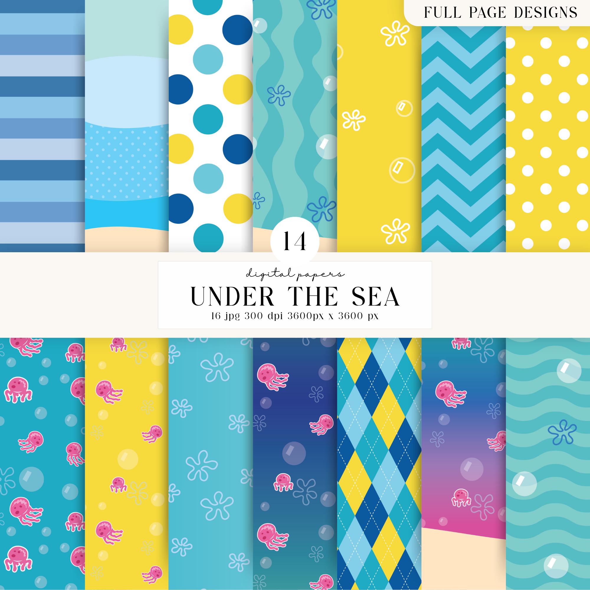 14 Under the Sea Digital Papers 300 DPI Maximum Quality, Under the Sea ...