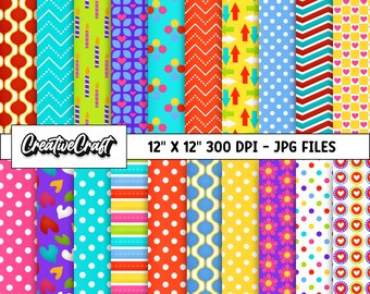 20 Monsters Colors Digital Papers 300 DPI Maximum Quality, monsters scrapbooking, monsters printables papers designs, instant download