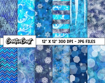 12 Princess Frozen Digital Papers 300 DPI maximale kwaliteit, bevroren scrapbooking, bevroren afdrukbare papierontwerpen, instant download