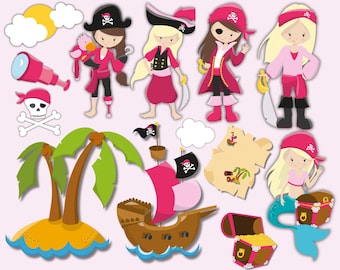 15 Clipart png pirates girls 300 DPI Maximum Quality, clipart png nautical, clip art png designs pirate girls, printable pirates designs