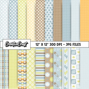 20 Baby Boy Digital Papers 300 DPI Maximum Quality, baby boy scrapbooking, baby boy printables papers designs, instant download, baby shower