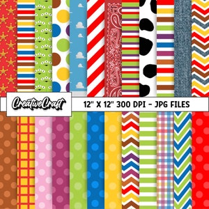 24 Toy Story Digital Papers 300 DPI Maximale Qualität, Toy Story Scrapbooking, Toy Story druckbare Papierdesigns, sofortiger Download