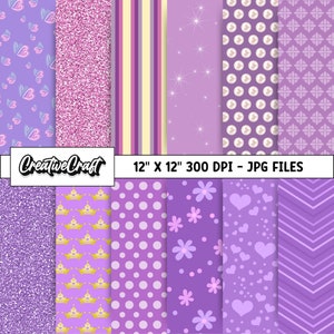 12 Papeles Digitales Princesa Sofía 300 DPI Máxima Calidad, scrapbook princesa sofía, diseños papeles princesa sofía, descarga instantánea