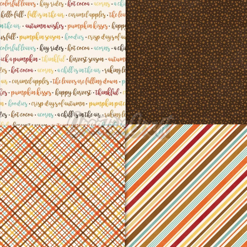 16 Autumn Fall Digital Papers 300 DPI Maximum Quality, Autumn Fall ...