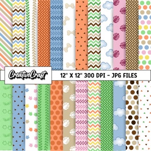 24 carte digitali per dinosauri 300 DPI massima qualità, scrapbooking di dinosauri, disegni di carta di dinosauri, download immediato