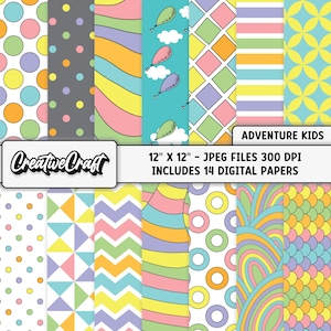 14 Animated Cat Digital Papers 300 DPI Maximum Quality, animated cat scrapbooking, animated cat printables papers designs, instant download