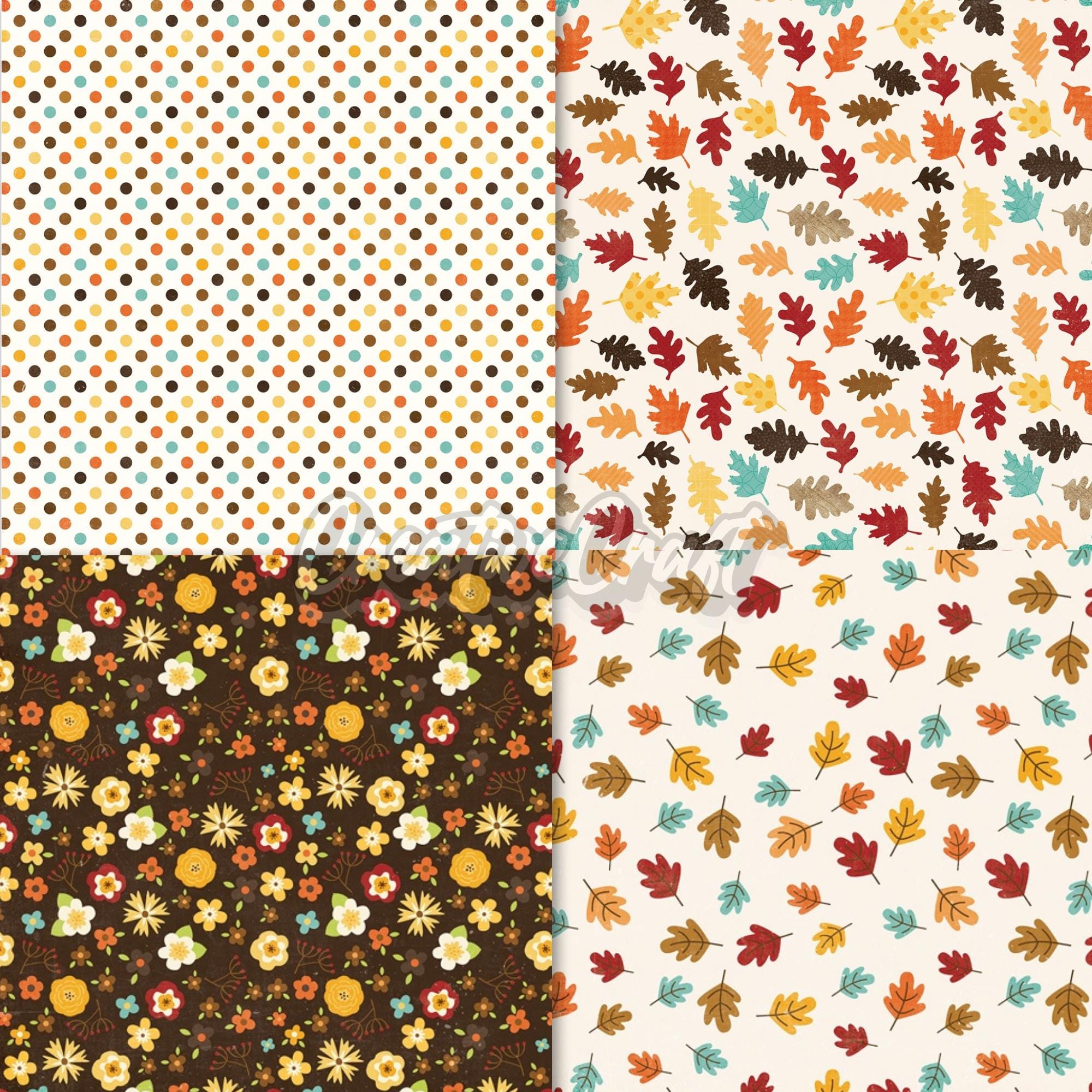16 Autumn Fall Digital Papers 300 DPI Maximum Quality, Autumn Fall ...