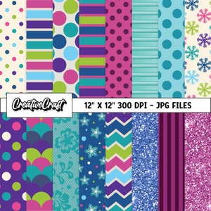 16 Princess Frozen Digital Papers 300 DPI Maximum Quality, frozen princess scrapbooking, frozen printable paper designs, instant download