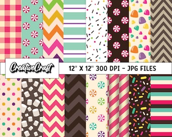 16 Vanellope Digital Papers 300 DPI Maximum Quality, vanellope scrapbooking, vanellope printables papers designs, instant download