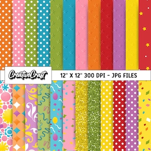 24 Circus Child Digital Papers 300 DPI Maximale kwaliteit, kindercircus plakboek, kindercircus afdrukbare papierontwerpen, instant download