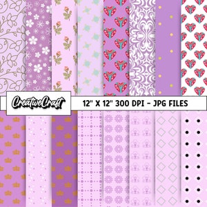 16 Princess Sofia Digital Papers 300 DPI Highest Quality, princess Sofia scrapbooking, princess Sofia papers designs, instant download