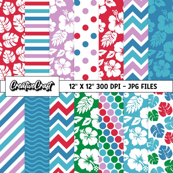 14 Lilo and Stitch Digital Papers 300 DPI Maximum Quality, lilo and stitch scrapbook, lilo and stitch printables designs, instant download