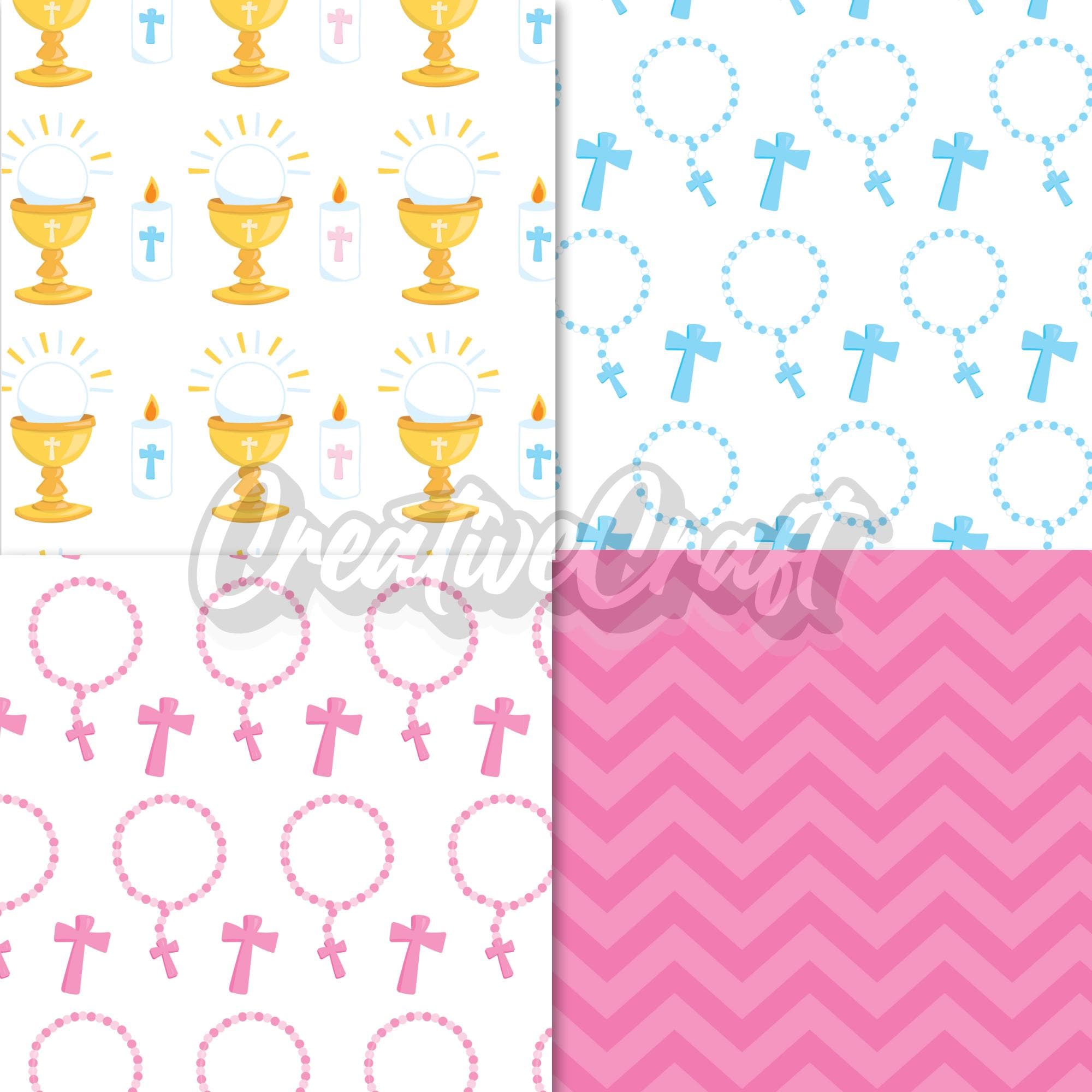 12 First Communion Digital Papers 300 DPI Maximum Quality, First ...