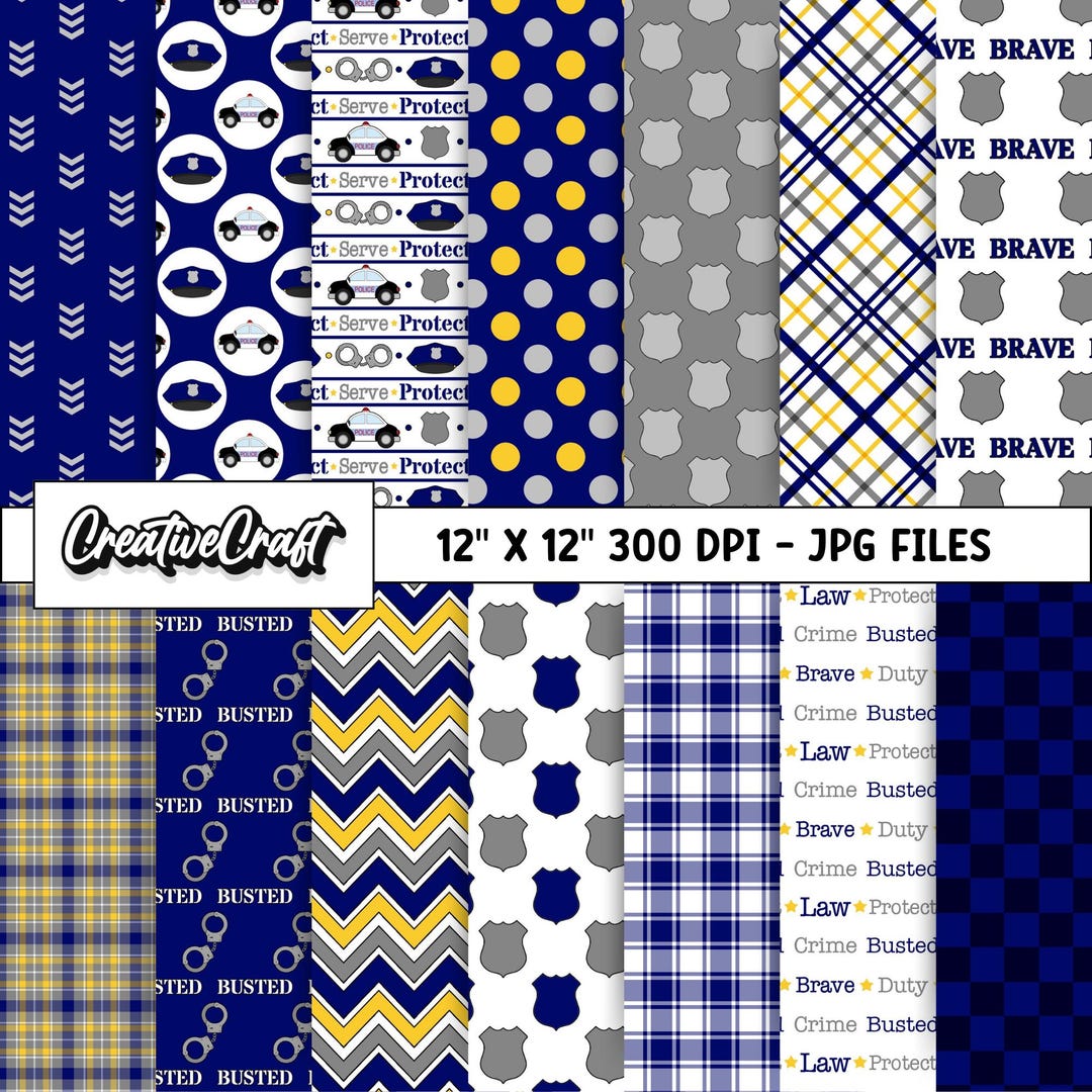 14 Police Officer Digital Papers 300 DPI Highest Quality, Police ...