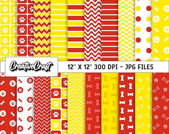 20 Puppies Patrol Digital Papers 300 DPI Maximum Quality, puppies patrol scrapbooking, puppies patrol papers designs, instant download