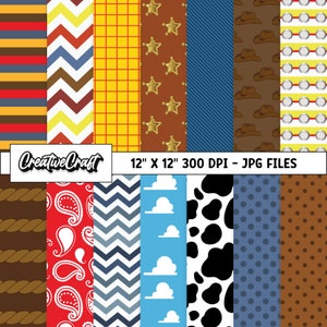 14 Toy Story Digital Papers 300 DPI Maximale Qualität, Toy Story Scrapbooking, Toy Story druckbare Papierdesigns, sofortiger Download