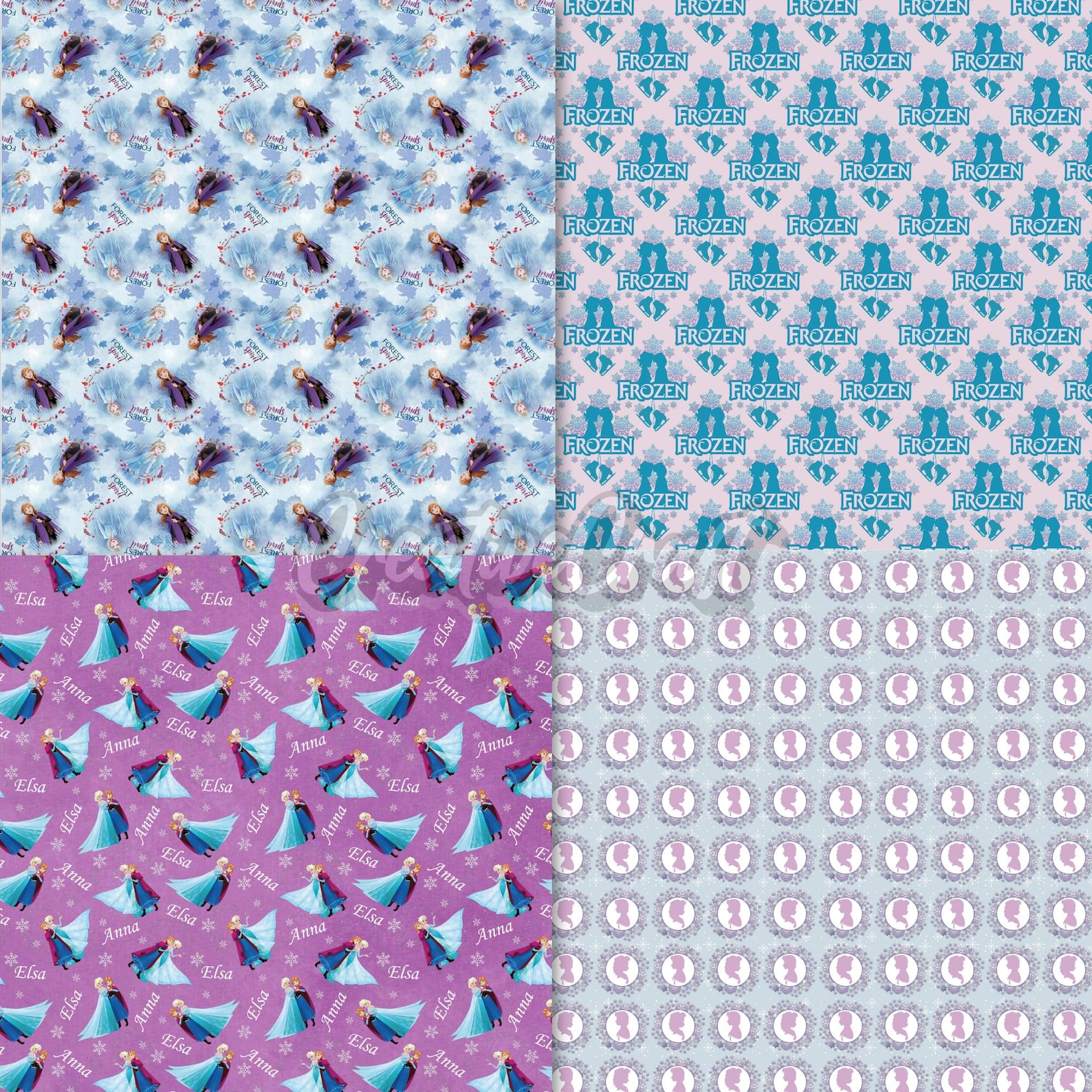16 Princess Frozen Digital Papers 300 DPI Maximum Quality, Frozen ...