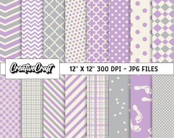 16 Baby girl Digital Papers 300 DPI Maximum Quality, baby girl scrapbook, baby girl printables papers designs, instant download, baby shower