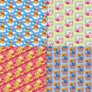 12 Winnie Pooh Digital Papers 300 DPI Maximum Quality, Winnie Pooh scrapbooking, Winnie Pooh printables papers designs, instant download image 2