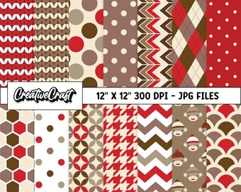14 digitala sockpapper 300 DPI maximal kvalitet, scrapbooking av sockpapper, design av sockpapper, omedelbar nedladdning