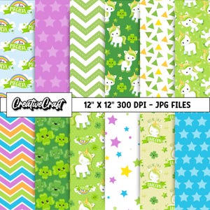 12 St Patricks Day Digital Papers 300 DPI Highest Quality, st patricks digital scrapbook, st patricks day printable design, instant download