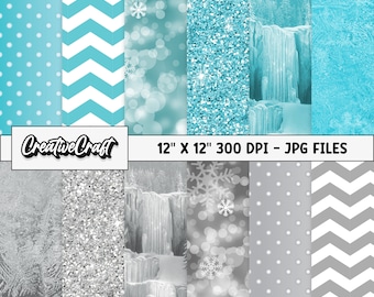 12 Frozen Princess digitale papieren 300 DPI maximale kwaliteit, Frozen scrapbooking, Frozen printbare papierontwerpen, direct downloaden