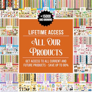Membresía de Acceso Ilimitado - Papeles Digitales, patrones, Cliparts PNG, Alfabetos, Licencia Comercial, productos actuales y futuros