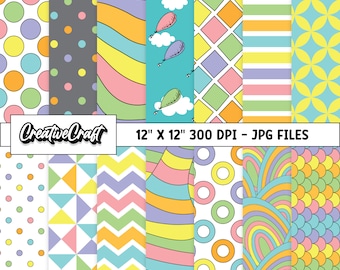 14 Animated Cat Digital Papers 300 DPI Maximum Quality, animated cat scrapbooking, animated cat printables papers designs, instant download