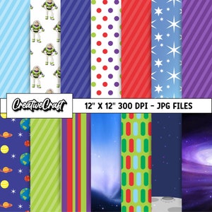 14 Toy Story Digital Papers 300 DPI Qualité maximale, scrapbooking toy story, conceptions de papier imprimables toy story, téléchargement instantané
