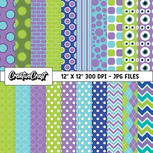 20 Monster Inc Digital Papers 300 DPI Maximale Qualität, Monster Inc Scrapbooking, Monster Inc druckbare Designs, sofortiger Download