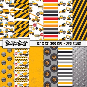 12 documenti digitali per costruzioni 300 DPI massima qualità, scrapbooking per costruzioni, disegni di carta stampabili, download immediato