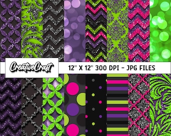 16 Maleficent Villain Digital Papers 300 DPI Maximum Quality, maleficent scrapbook, maleficent printables papers designs, instant download