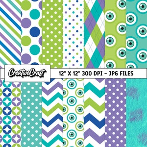 14 carte digitali Monster Inc 300 DPI massima qualità, scrapbooking di Monster Inc, disegni stampabili di Monster Inc, download immediato