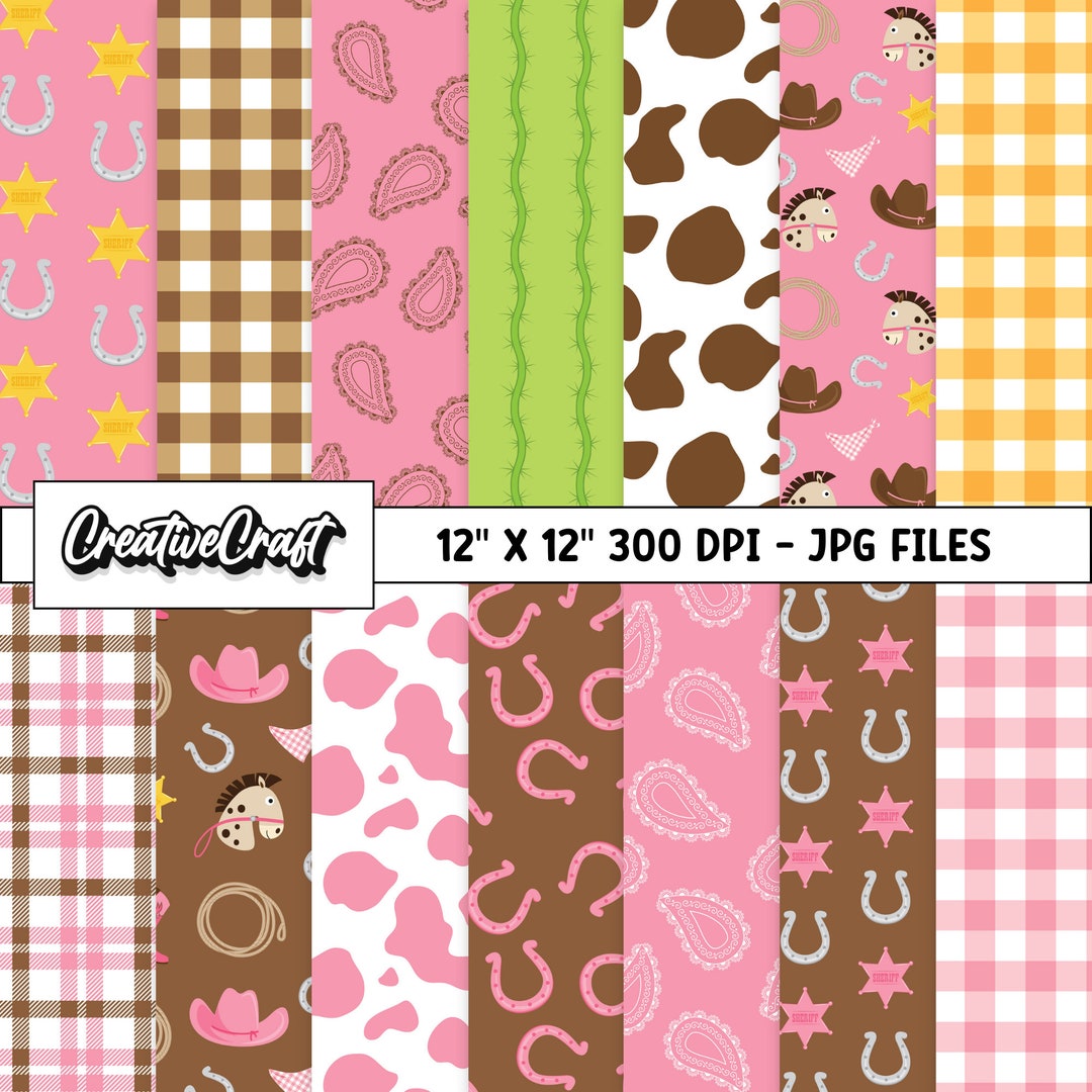 14 Toy Story Cowgirl Digital Papers 300 DPI Maximum Quality, Cowgirl