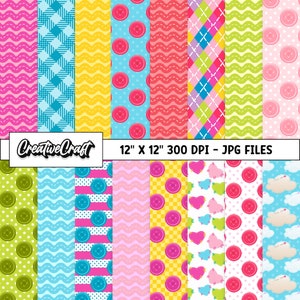 16 Sewing Doll Digital Papers 300 DPI Maximum Quality, Sewing scrapbooking, sewing doll printables papers designs, instant download